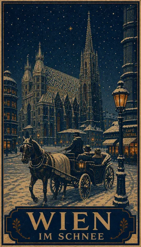Vintage Winter City Posters