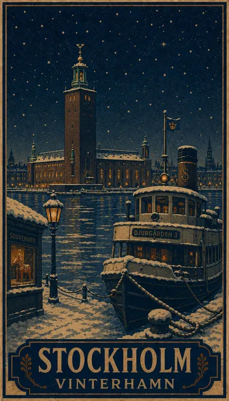 Vintage Winter City Posters