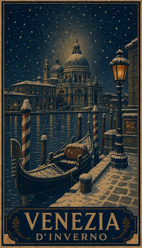 Vintage Winter City Posters