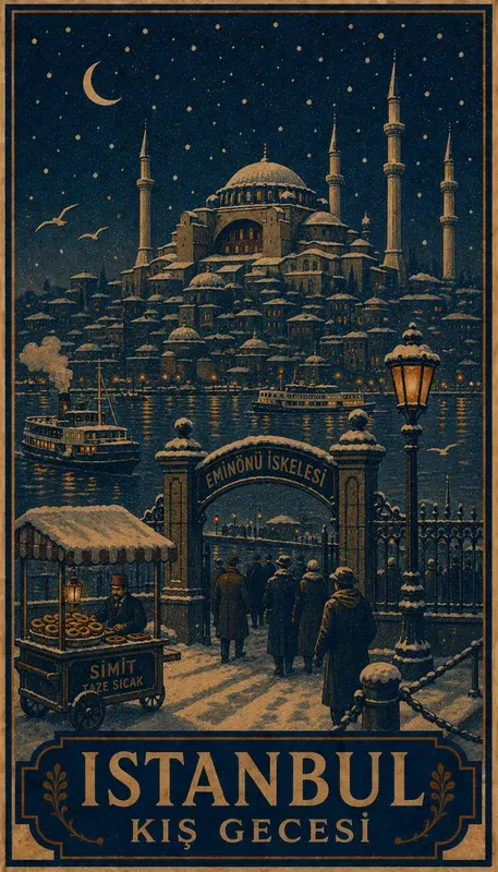 Vintage Winter City Posters