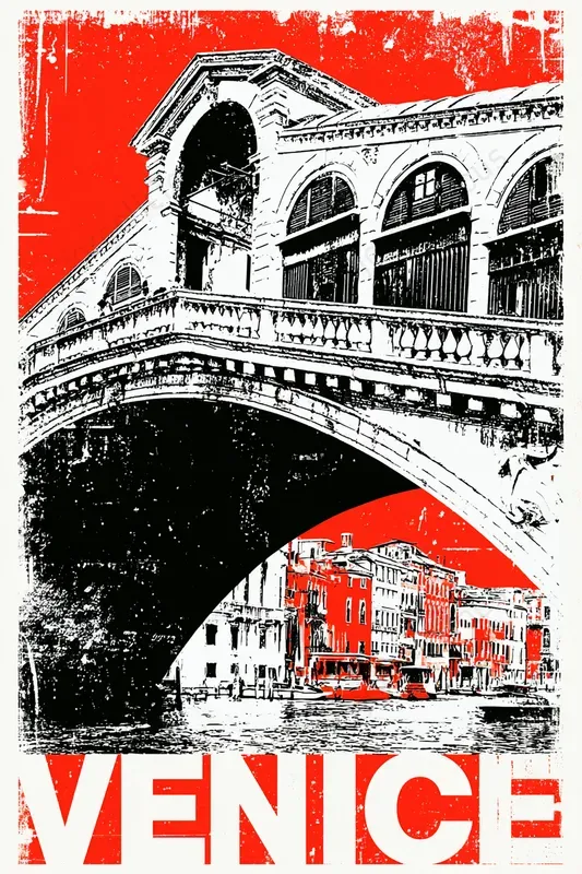 Grunge Duotone Landmark Posters