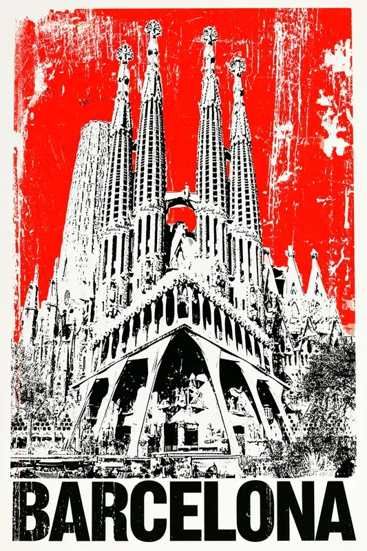 Grunge Duotone Landmark Posters