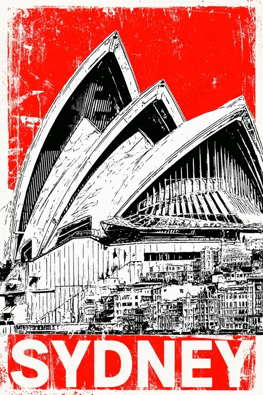 Grunge Duotone Landmark Posters