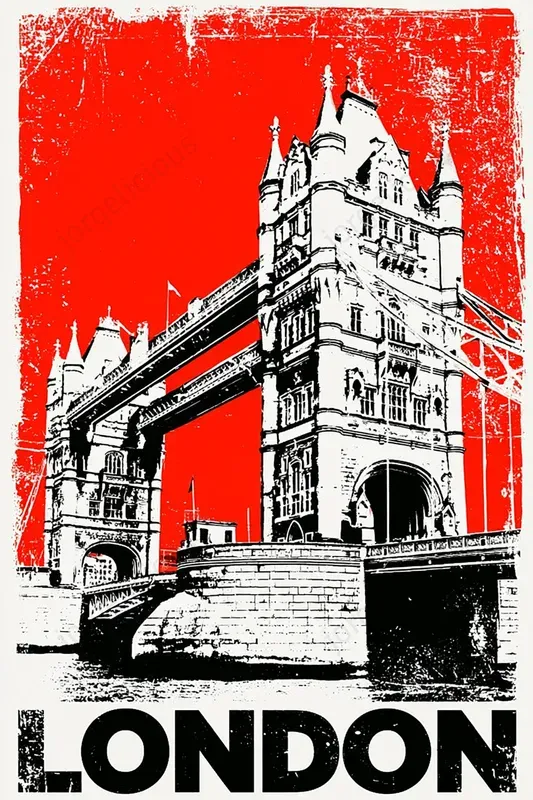 Grunge Duotone Landmark Posters