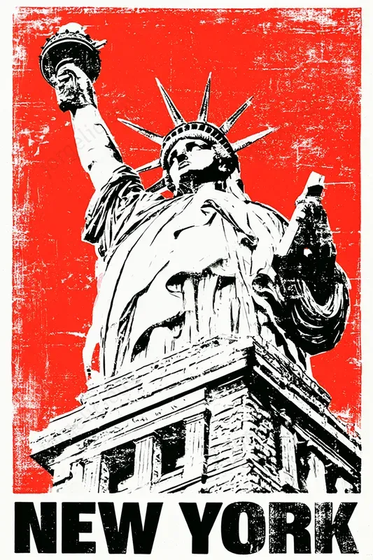 Grunge Duotone Landmark Posters