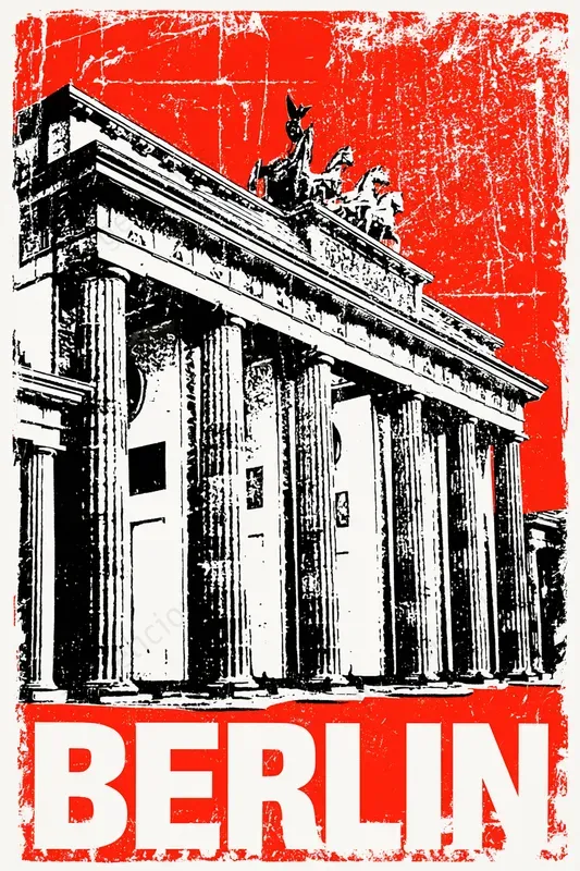 Grunge Duotone Landmark Posters