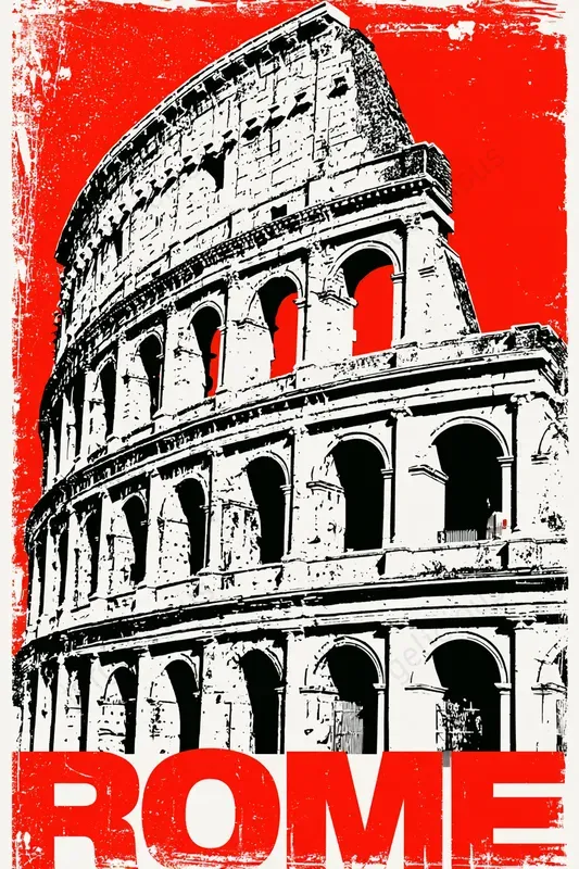 Grunge Duotone Landmark Posters