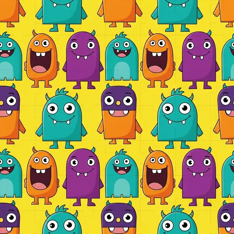 Cute Seamless Kids Textile Pattern Tiles