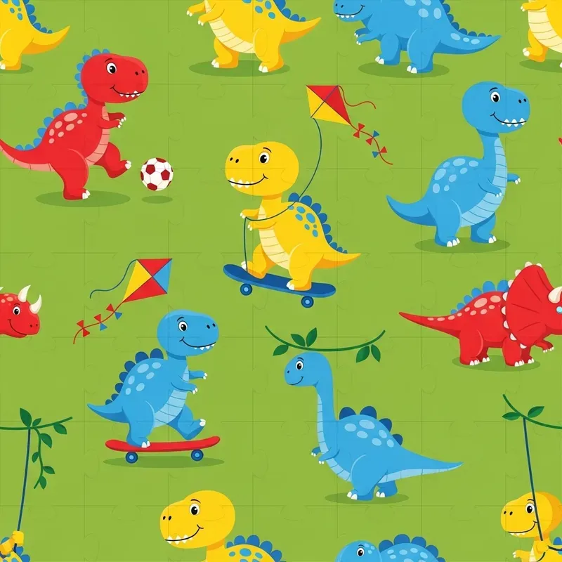 Cute Seamless Kids Textile Pattern Tiles