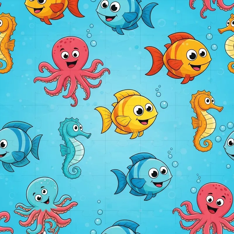 Cute Seamless Kids Textile Pattern Tiles