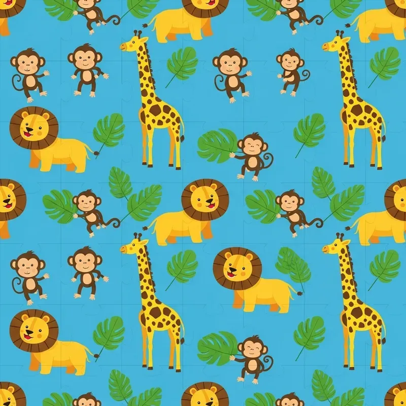 Cute Seamless Kids Textile Pattern Tiles