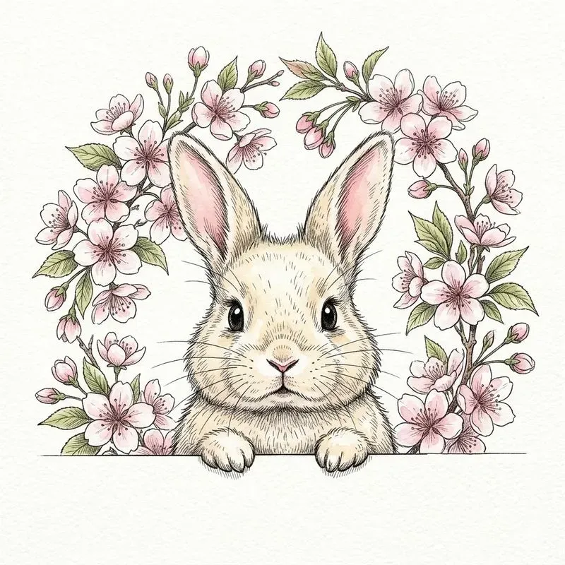 Peeking Spring Cute Animals Clipart