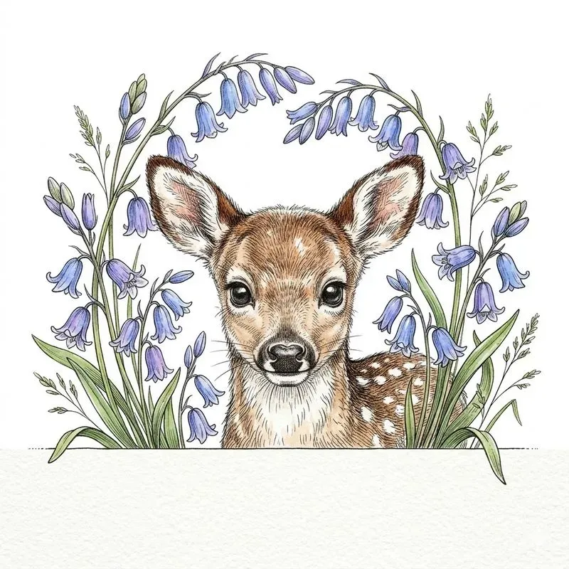 Peeking Spring Cute Animals Clipart