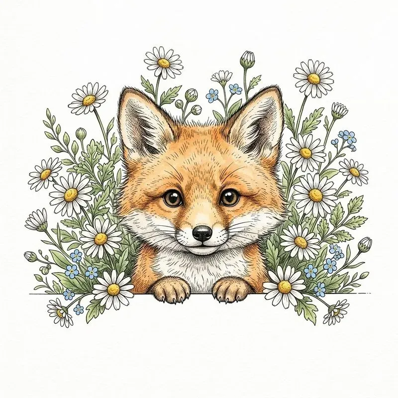 Peeking Spring Cute Animals Clipart