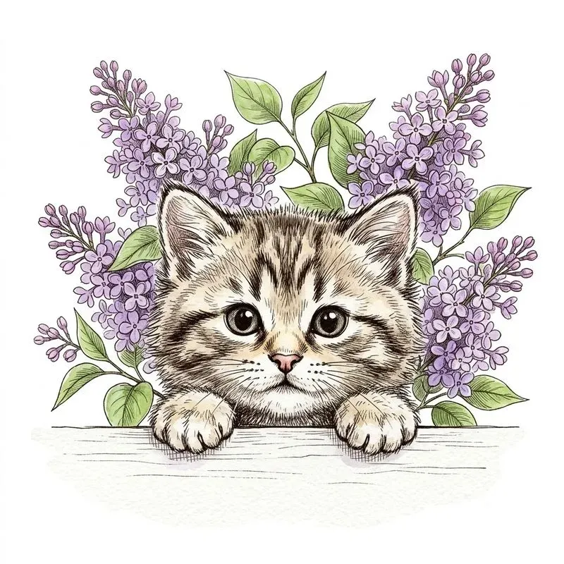 Peeking Spring Cute Animals Clipart