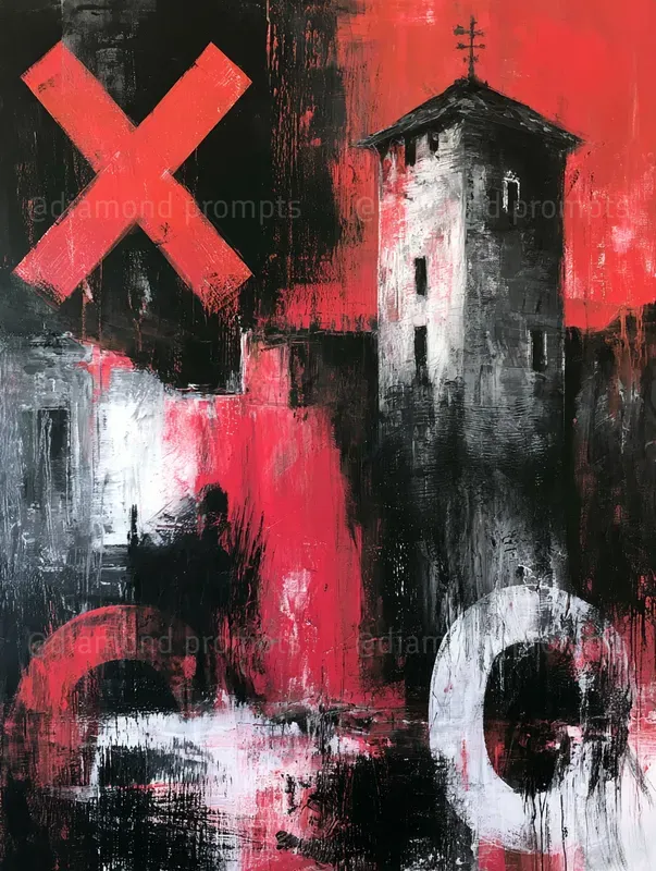 Crimson X O Art