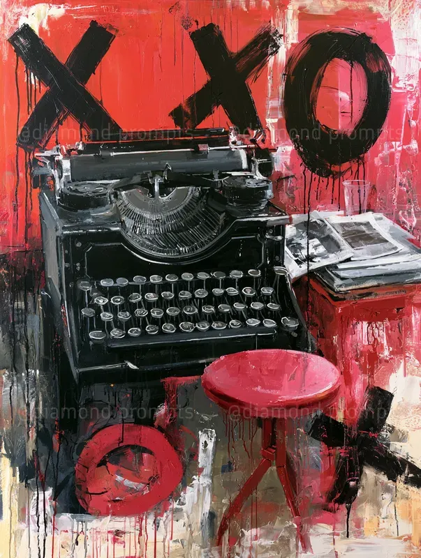 Crimson X O Art