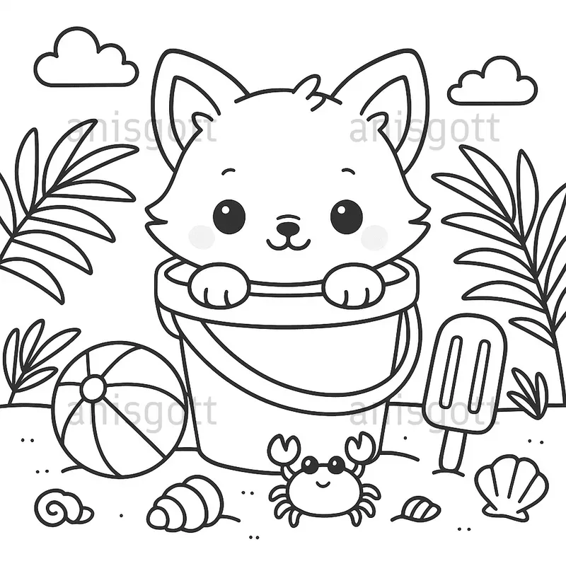 Kdp Summer Animal Peekout Coloring Pages