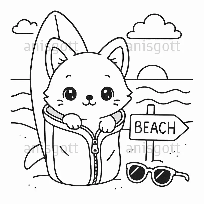 Kdp Summer Animal Peekout Coloring Pages
