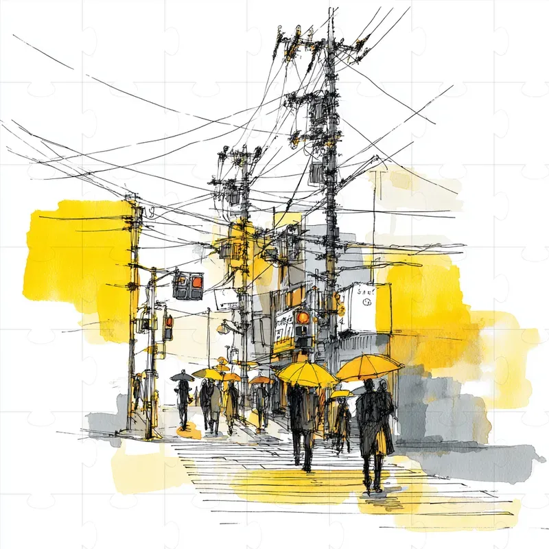 Minimalist Sketch And Wash Illustrations