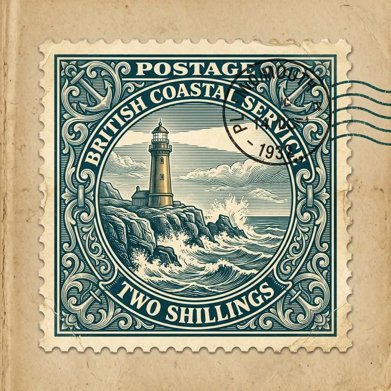 Vintage Engraved Postage Stamp Art