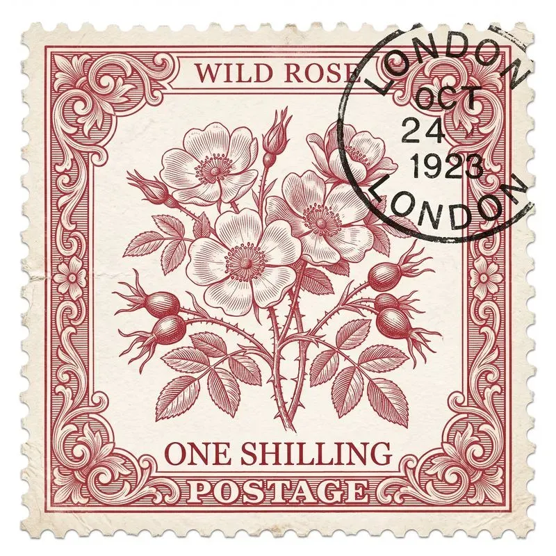 Vintage Engraved Postage Stamp Art