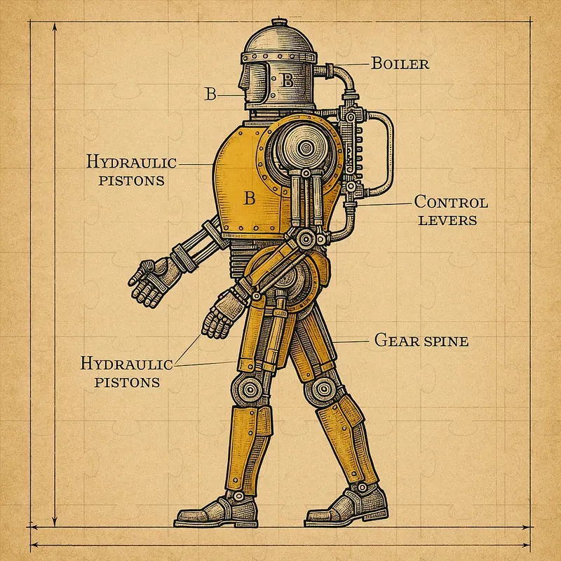 Steampunk Blueprint Machine Art