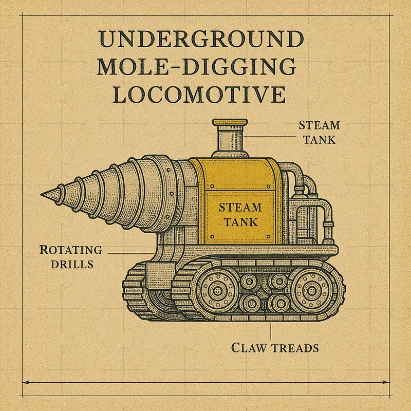 Steampunk Blueprint Machine Art