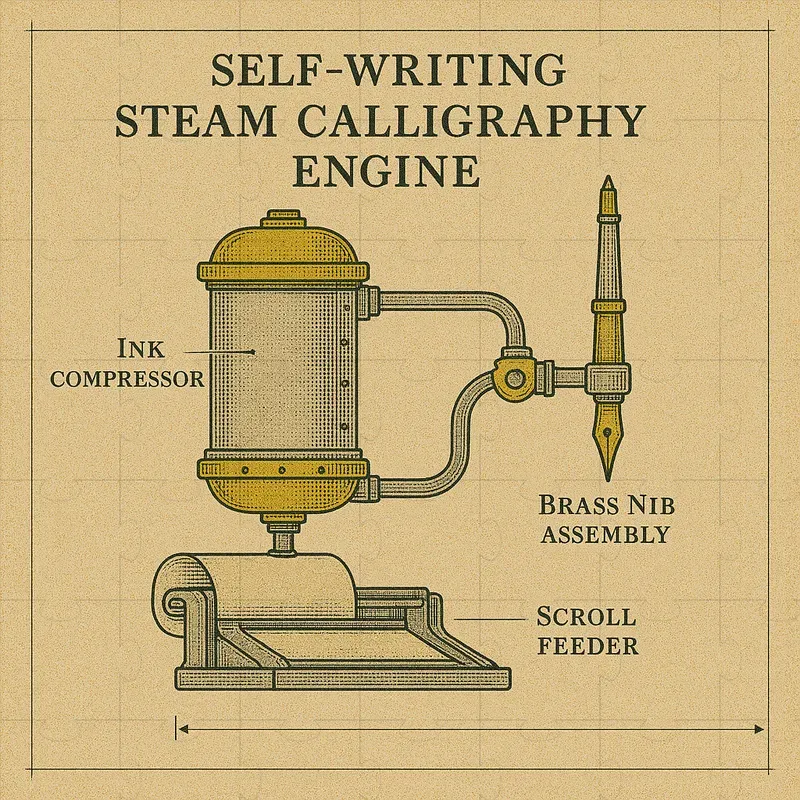Steampunk Blueprint Machine Art