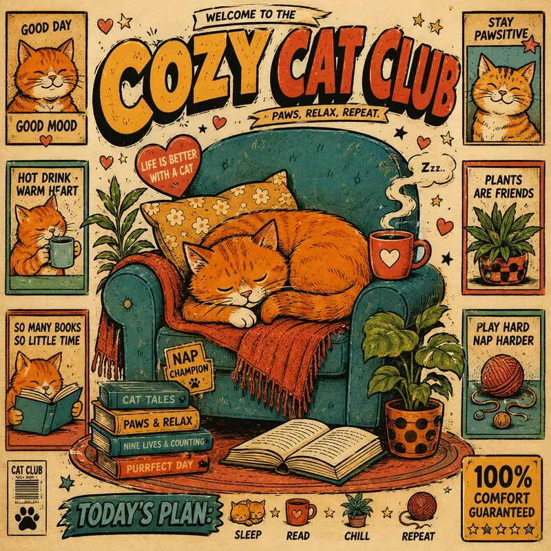 Retro Cartoon Cat Posters