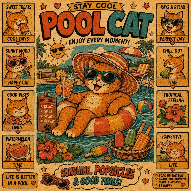 Retro Cartoon Cat Posters
