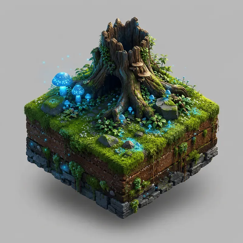 3D Isometric Game Tile Asset Designs