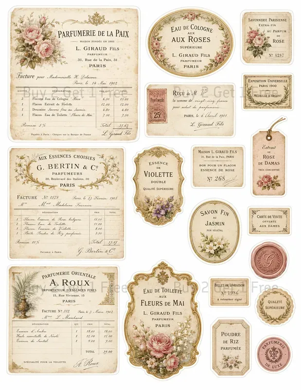 Junk Journal Fussy Cut Ephemera Sheets