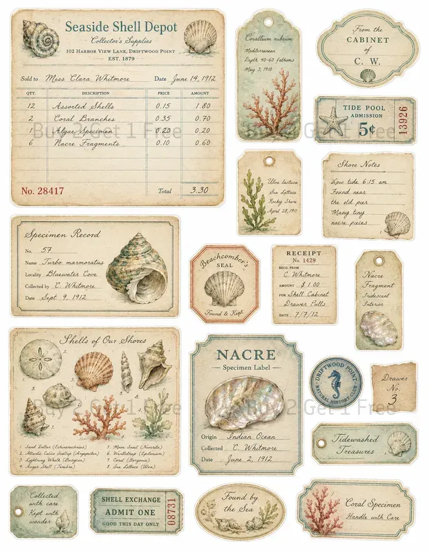 Junk Journal Fussy Cut Ephemera Sheets