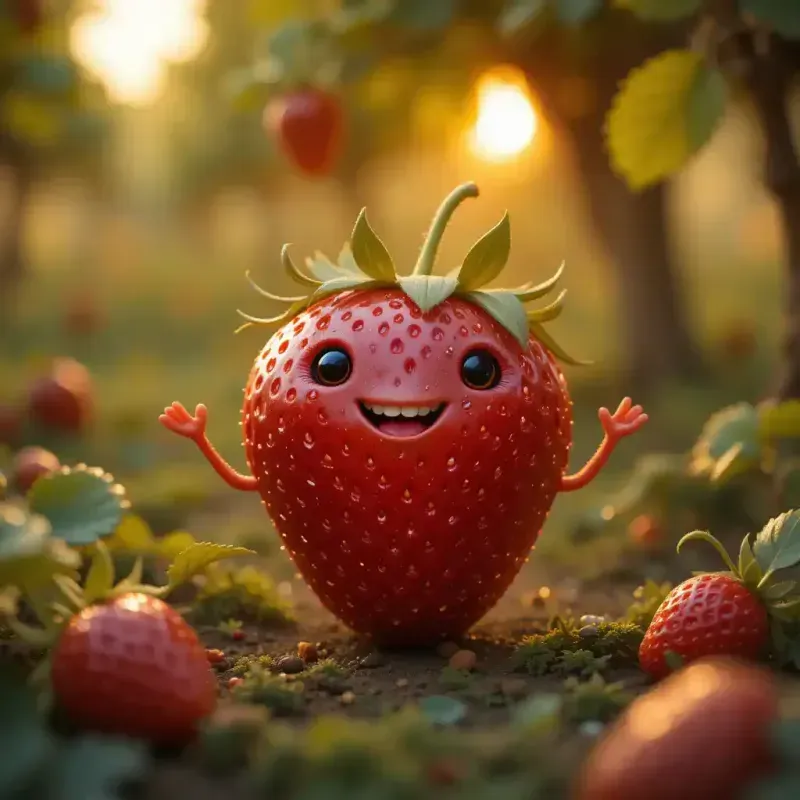 Whimsical 3D Fruit Characters In Magica