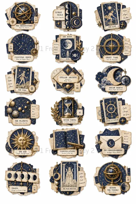 Printable Card World Ephemera Collections