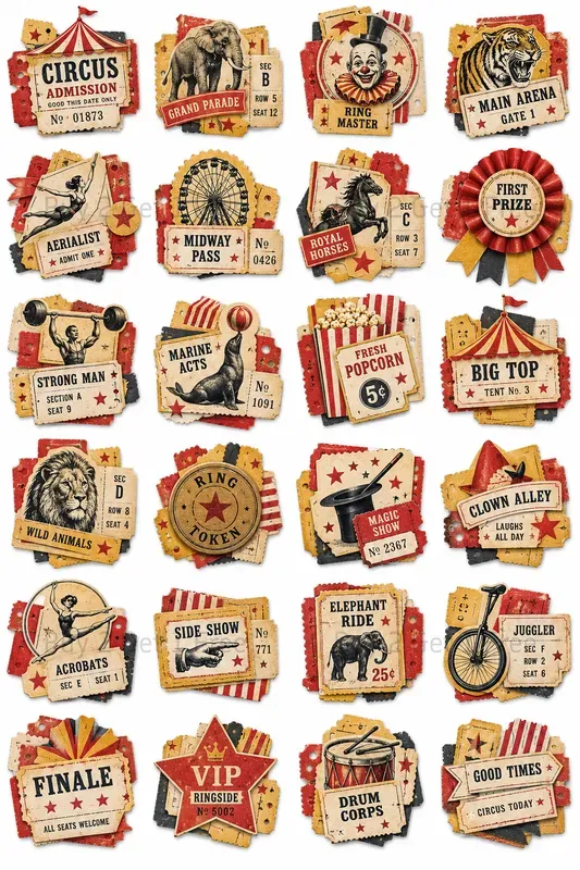 Printable Card World Ephemera Collections