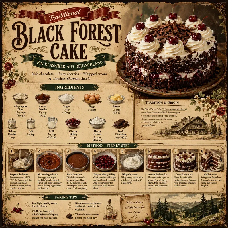 Vintage Cake Recipe Infographic Posters