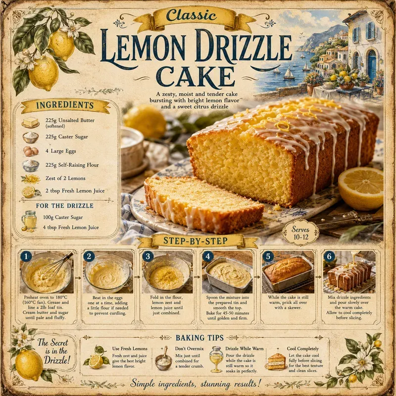 Vintage Cake Recipe Infographic Posters