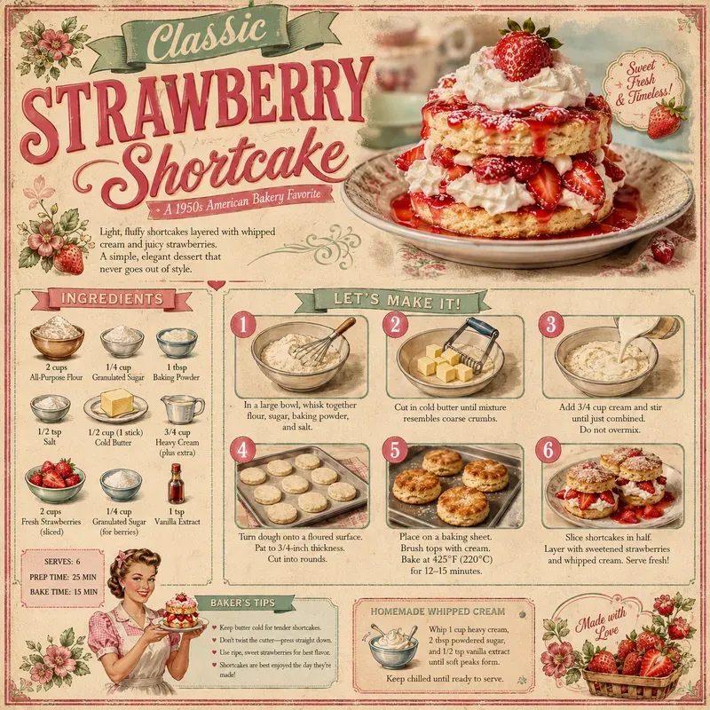 Vintage Cake Recipe Infographic Posters