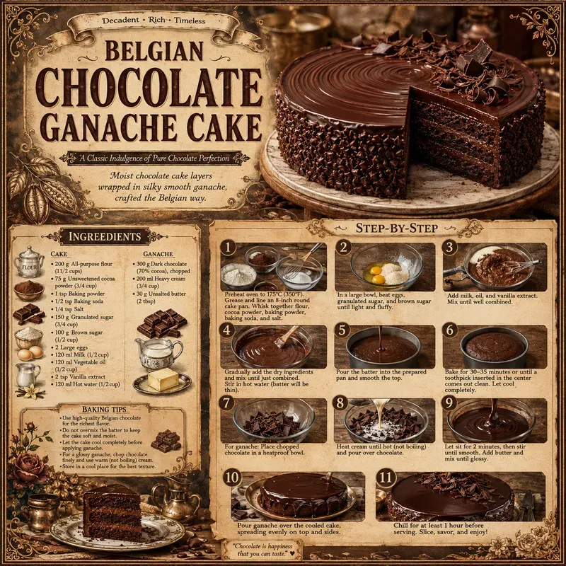 Vintage Cake Recipe Infographic Posters