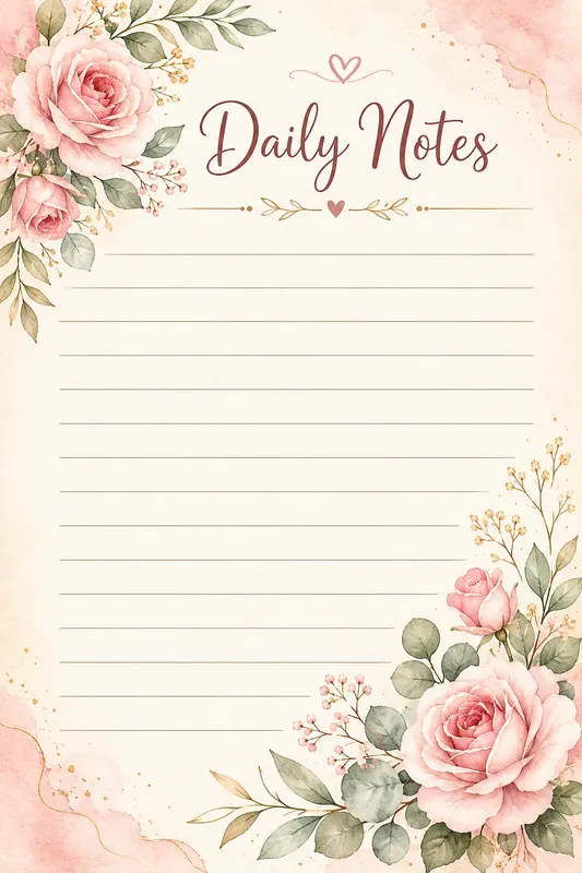 Floral Watercolor Notes Planners