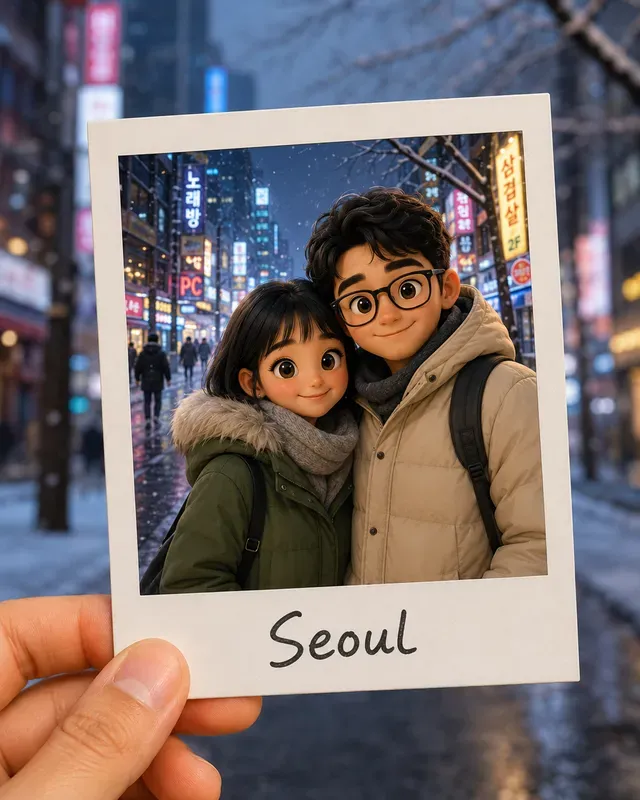 Cute 3D Couple Travel Instax Photo Albums