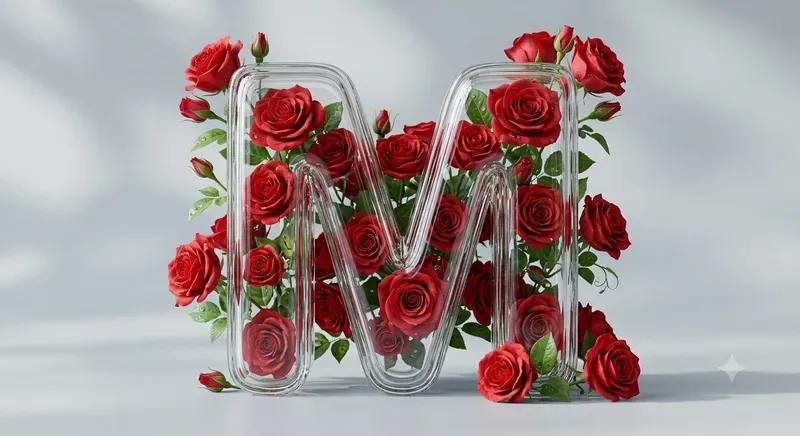 Realistic Crystal Flower Typographies