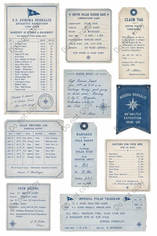 Polar Expedition Ephemera Sheets