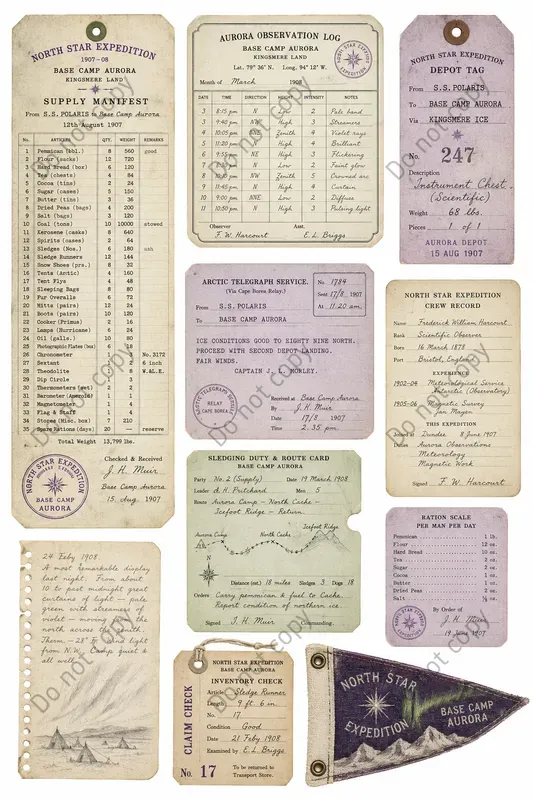 Polar Expedition Ephemera Sheets