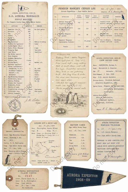 Polar Expedition Ephemera Sheets