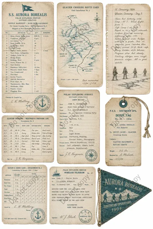 Polar Expedition Ephemera Sheets