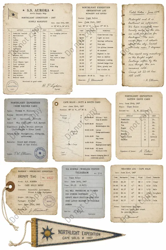 Polar Expedition Ephemera Sheets