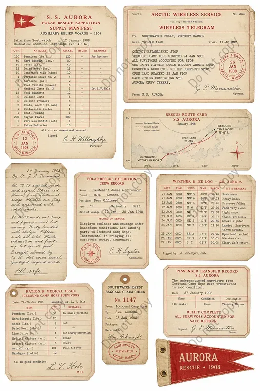 Polar Expedition Ephemera Sheets